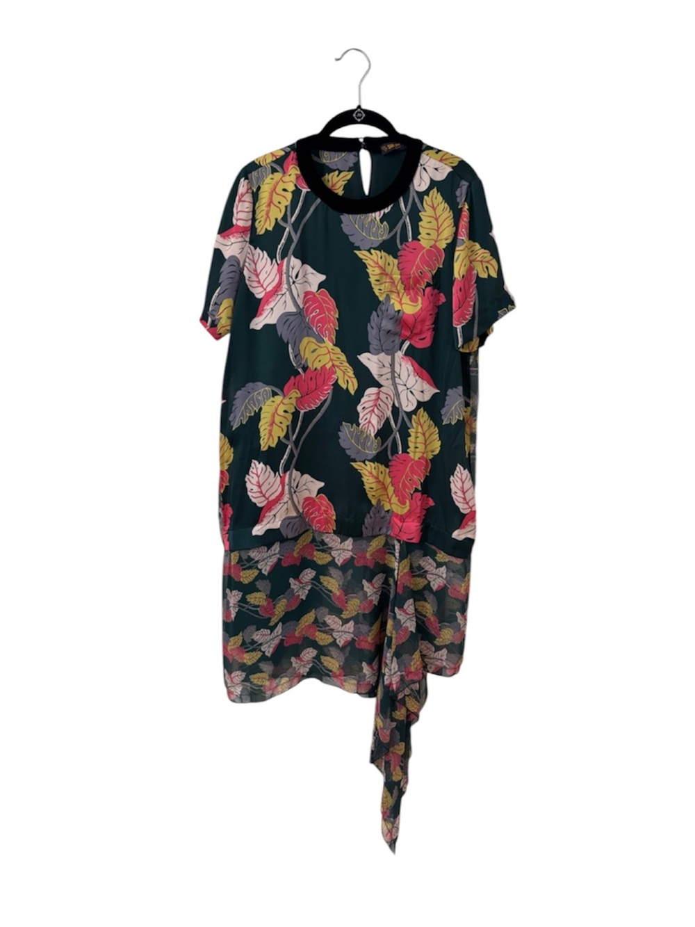 Sacai Sun Surf Women’s Dark Green Floral Asymmetric Dress